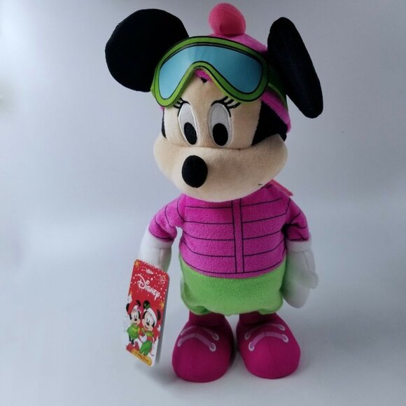 Just Play Disney Minnie Mouse Skiing Winter Plush Musical Dancing Stuffed Toy - Picture 2 of 9